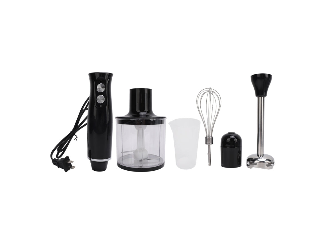 Batidora de mano eléctrica 4 en 1, 500 W, batidora portátil con cuchilla de acero inoxidable