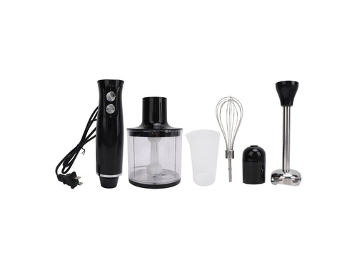 Batidora de mano eléctrica 4 en 1, 500 W, batidora portátil con cuchilla de acero inoxidable
