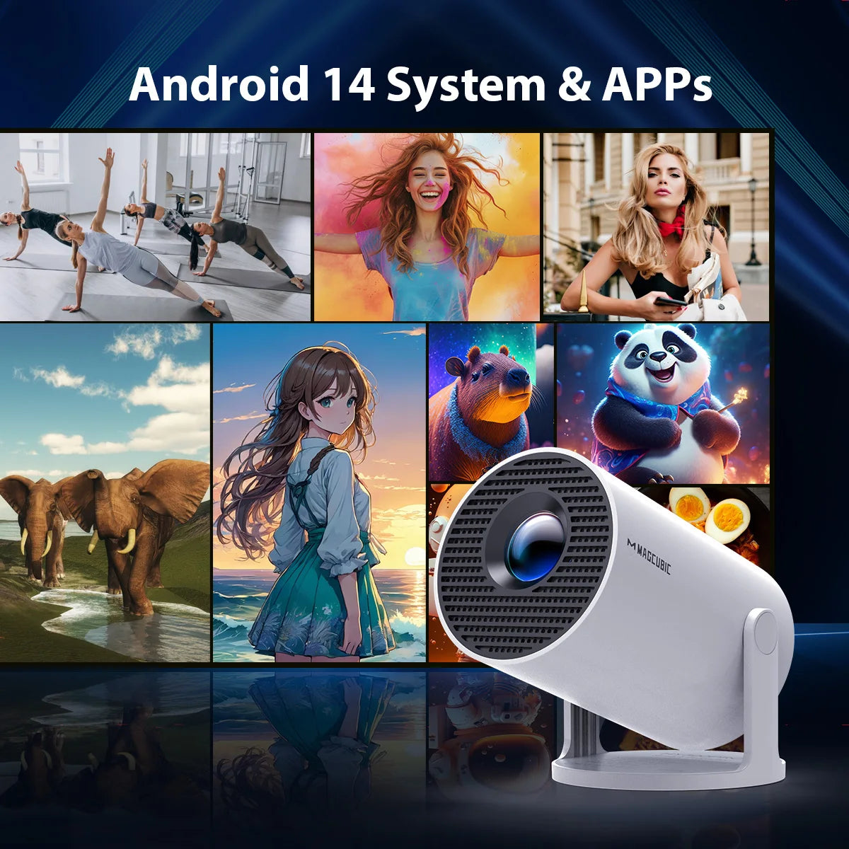Magcubic HY300Pro+ Proyector 720P Android 14 290 ANSI