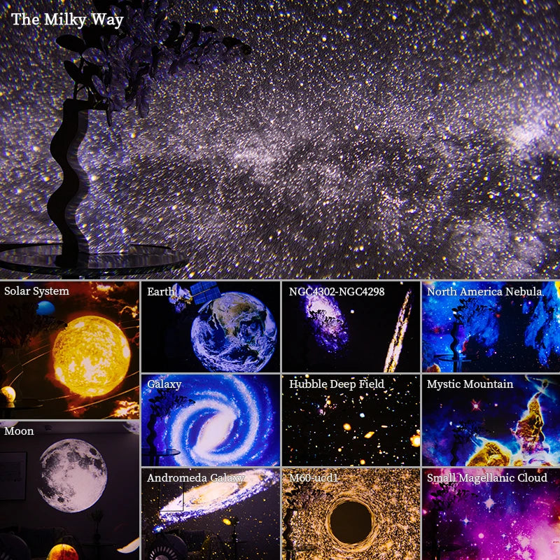 Proyector de galaxia y luz nocturna, proyector de cielo estrellado de 360°
